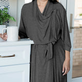 Nursing & Maternity Draped Bamboo Robe